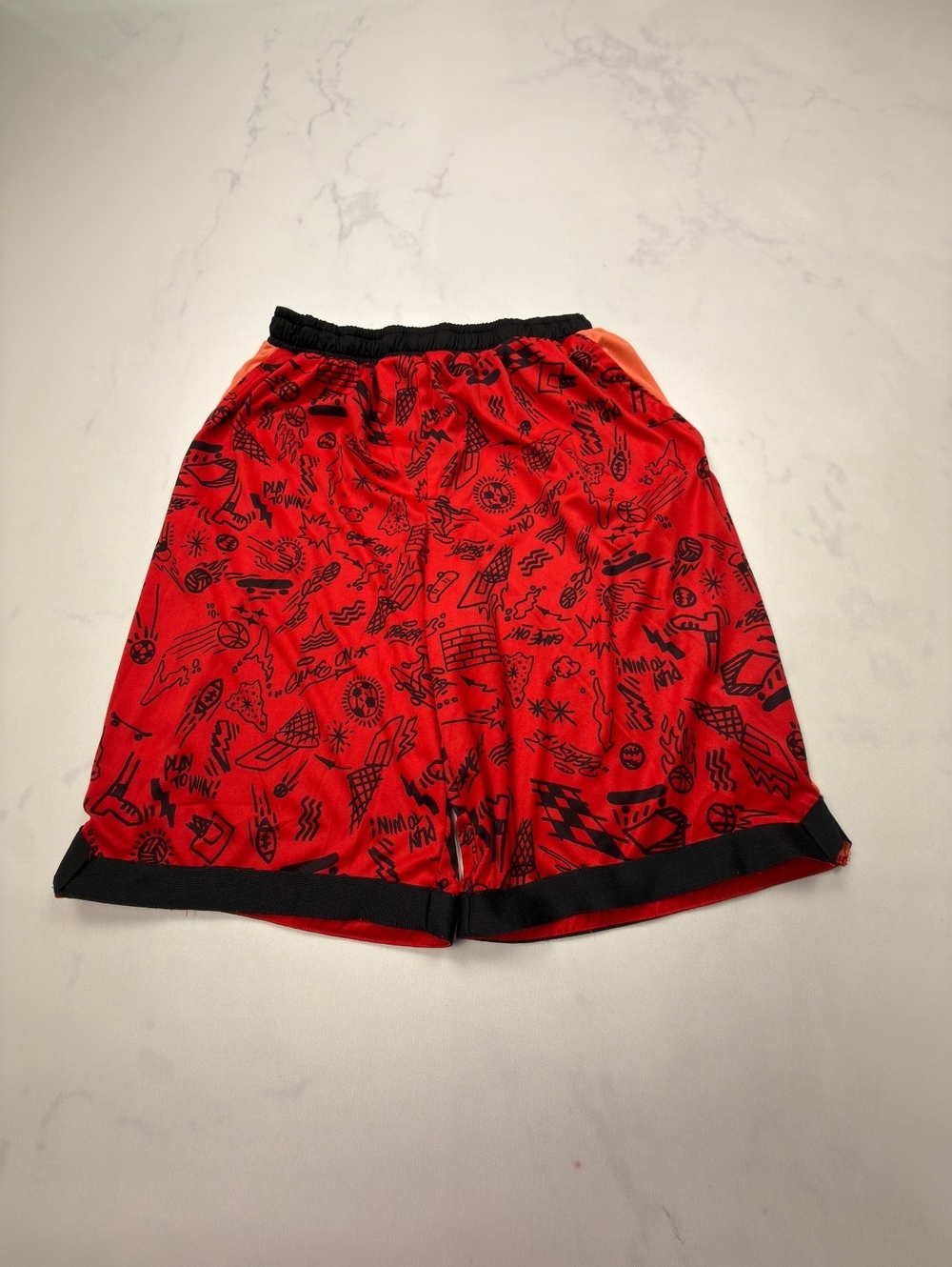 Tek Gear Graphic Athletic Shorts Red 2010s Loose Fit - Boys XL